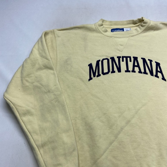 Montana Crewneck Men's M Yellow Big Cotton Better Than Basic Gear - Picture 4 of 15